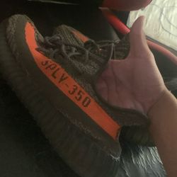 Adidas Yeezys Orange And Grey 8.5