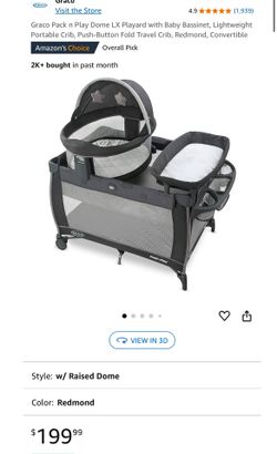 Graco Pack n Play Dome LX Playard with Baby Bassinet,  Portable Crib