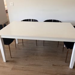 Dining Table - White Wood