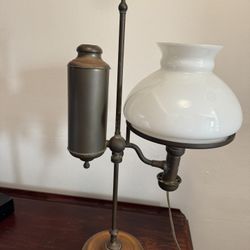 Antique Kerosene Student Desktop Lamp -converted
