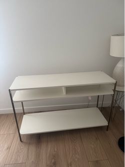 West Elm White & Aged Brass Media Console / TV Stand – 48”