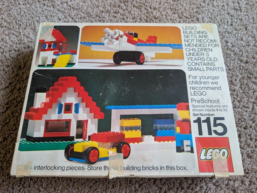 Vintage 1973 Lego 115 Building Set 100% Complete