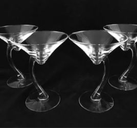 Bend Steam Martine Glasses  Set Of 4