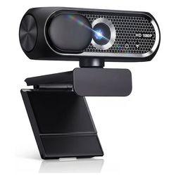 1080P HD Webcam USB Mic Noise Cancel Privacy Cover Wide Angle