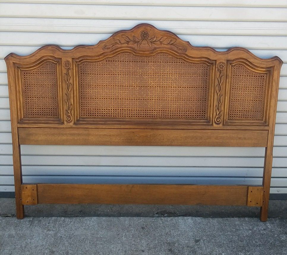 Vintage Wood Drexel Cabernet French Provincial Queen/Full Cane Headboard Excellent Condition!