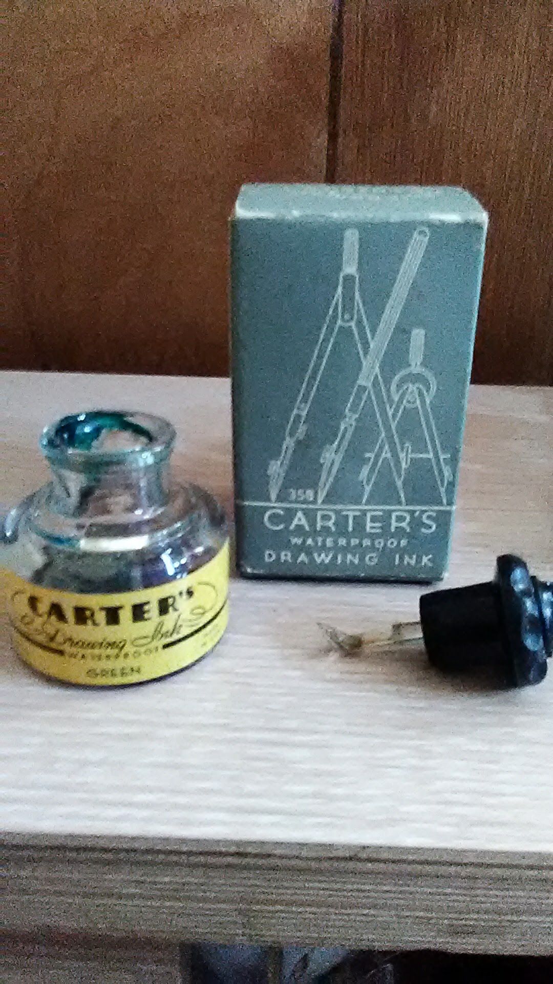 Antique Carter's Ink Bottle with Box