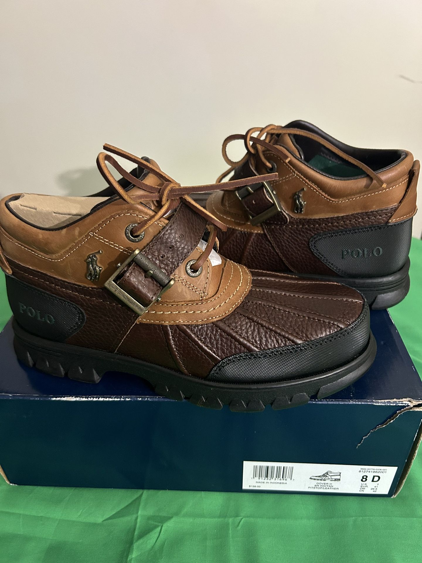 Ralph Lauren Polo Hardy Duck Boots Ankle Mens 5 Strap Logo Rain Snow Size/8 Men’s New