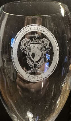 USS Illinois (SSN 786) Commissioning Champagne Flutes $120 OBO