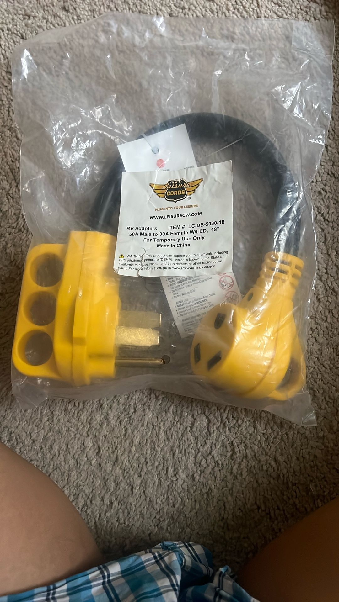 Leisure Cords RV Adapter 50a M-30a F