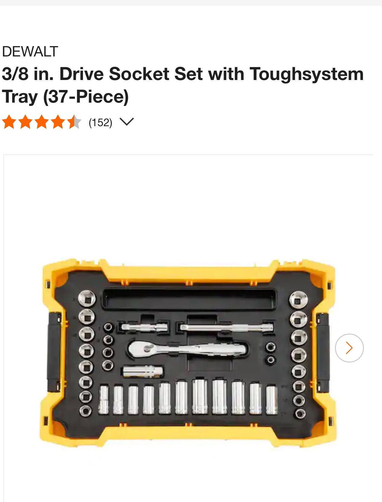 3/8 in. Drive Socket Set with Toughsystem Tray (37-Piece)