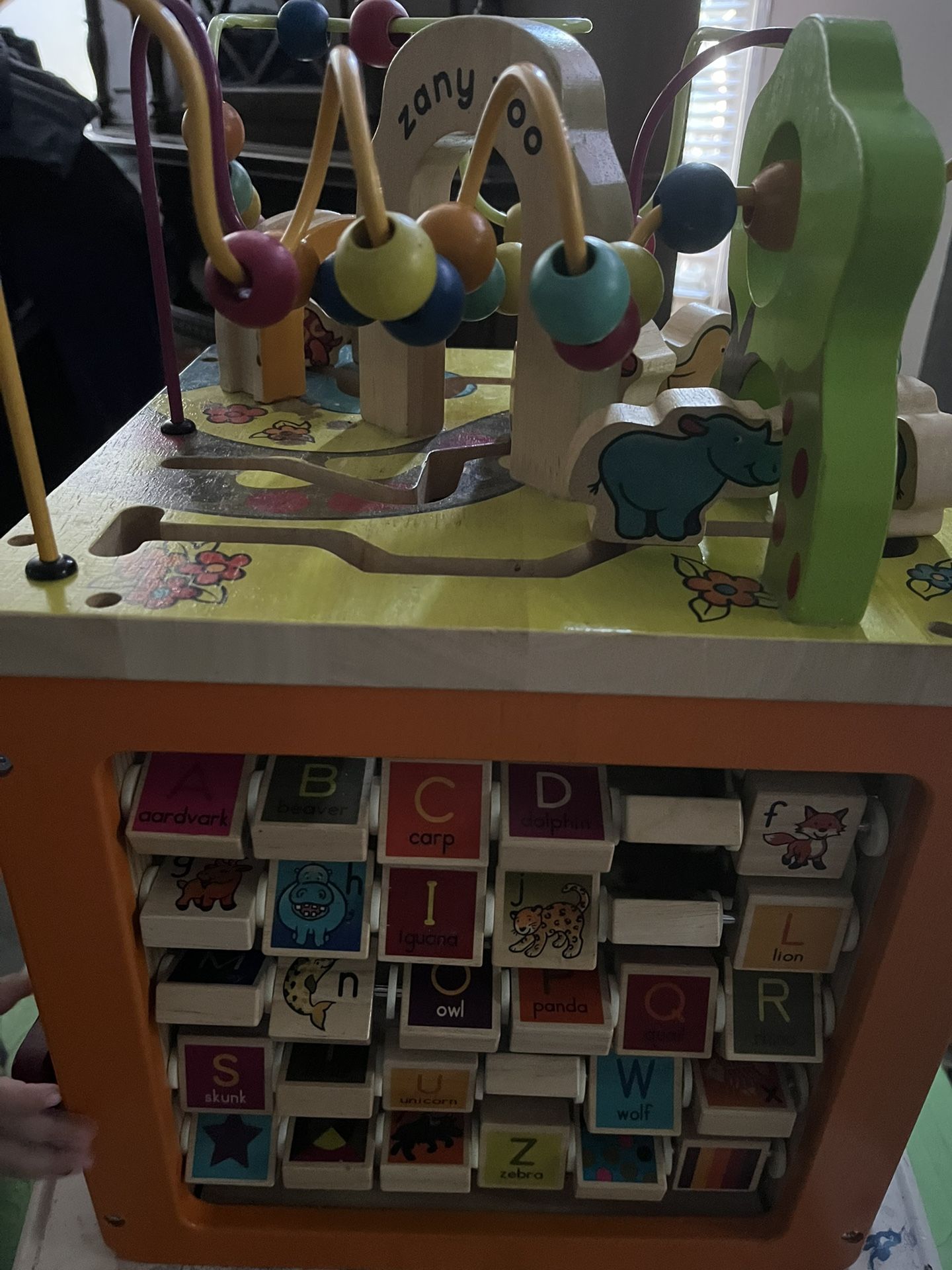 Wooden activity cube