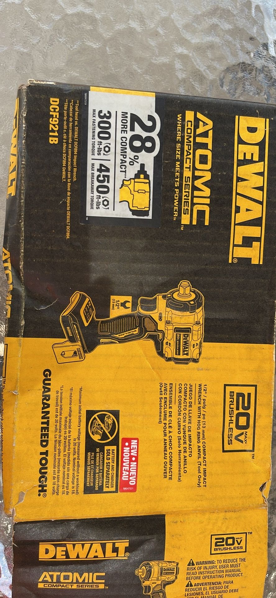 Dewalt Atomic DCF921B 20V 1/2” Impact Wrench Cordless Brushless Tool Only