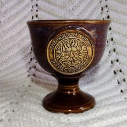 The Gorgons Head Roman Baths Bath Stoneware Wine  Chalice Goblet 4 1/8&quot; 