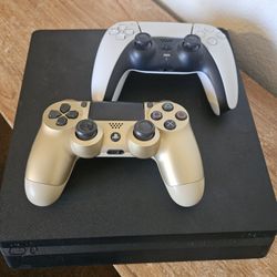 PS4 with two controllers