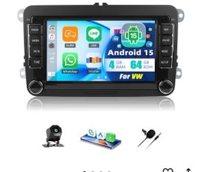 4G+64G Android Car Stereo for VW Seat Golf Passat Jetta Beetle Tiguan Touran EOS 7 inch Touchscreen Car Radio with Carplay Android Auto GPS WiFi Bluet