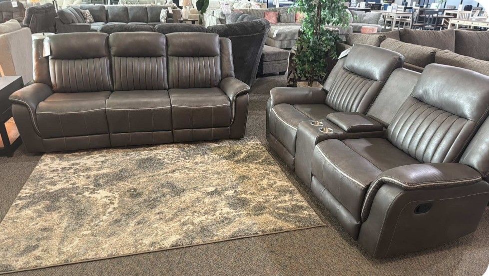 OM• $38 Initial • Brand New Enzo Reclining Sofa And Loveseat