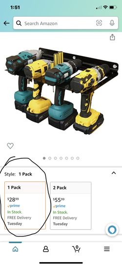 Power Tool Organizer ,Poskad Drill Holder,Cordless Drill Storage Rack Holds 4 Drills,Hanging Wall Mounted Organizer for Garage, Home, Workshop, Shed,M