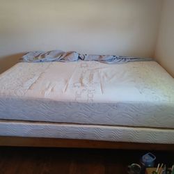 QUEEN PILLOW TOP MATTRESS, BOX SPRING & FRAME