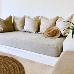 Linen Cotton Daybed Cover / Bench Seat Cover / Porch Swing Cover / Cushion Cover