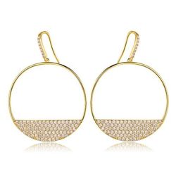 18k Gold-Plated Pavé Hoop Earrings With Swarovski® Crystals