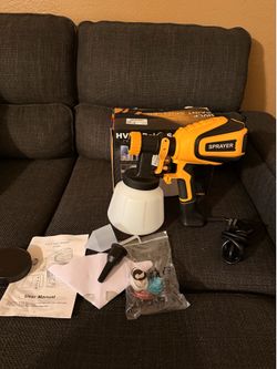 VONFORN Paint Sprayer, 700W HVLP Spray Gun with Cleaning and Blow-Cleaning Attachments, 4 Nozzles and 3 Patterns, Easy to Clean, for Furniture, Cabine