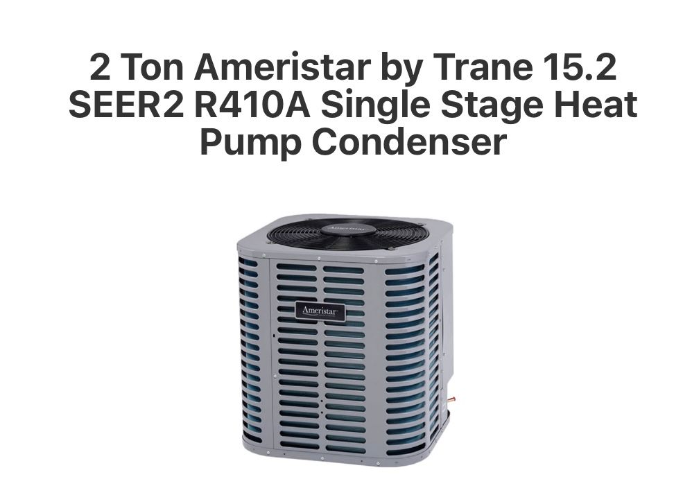 AMERISTAR 2 Ton Ameristar by Trane 15.2 SEER2 R410A Single Stage Heat Pump Condenser M4HP5024E1000A