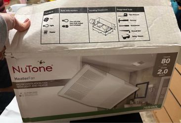 NuTone Bathroom Exhaust Fan with Heater & Light – 80 CFM
