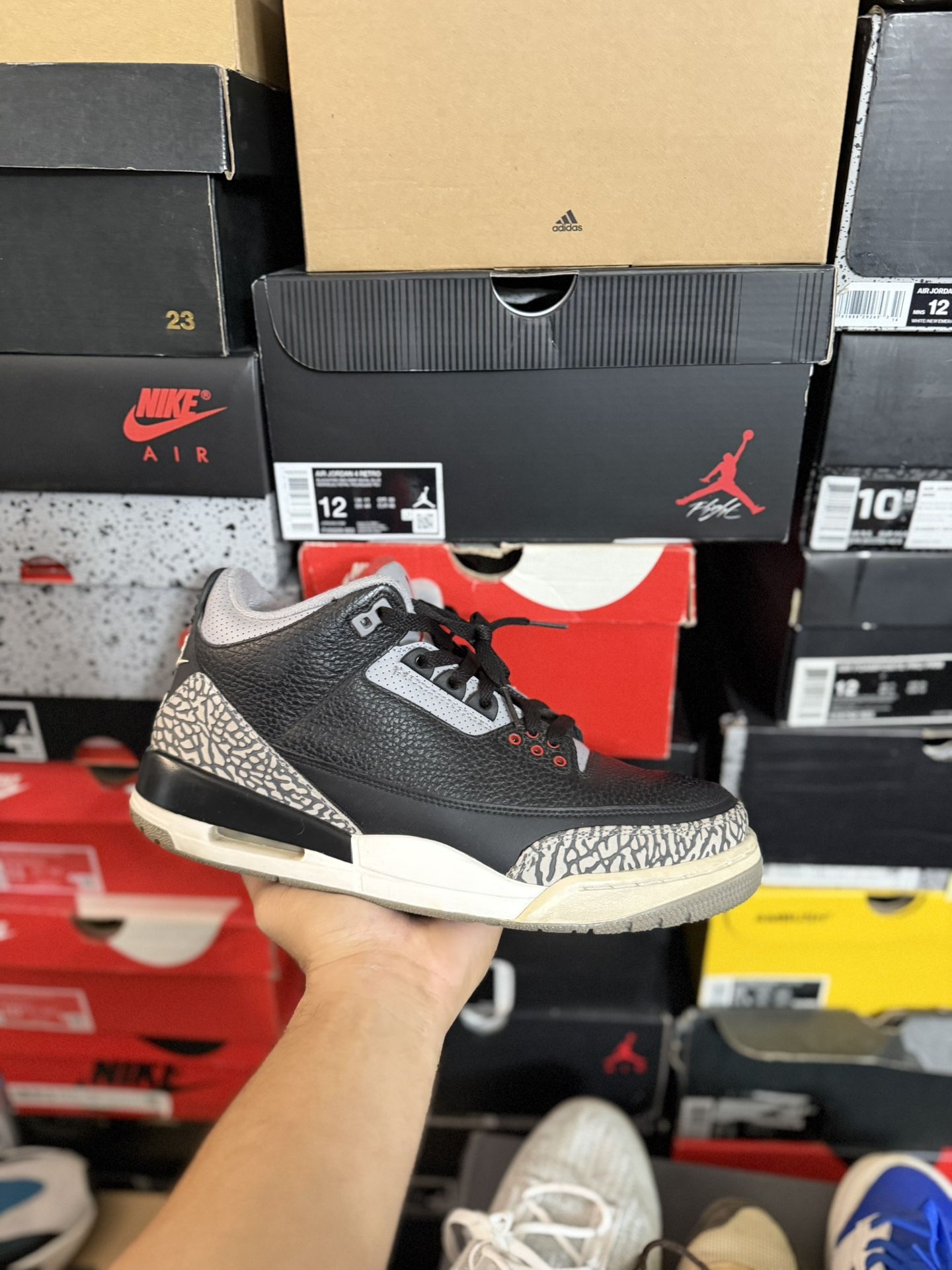 2018 Jordan Black Cement 3s size 10.5 USED But Clean