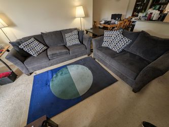 3 + 2 Living Spaces Sofa Set (Blue)