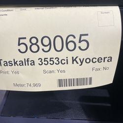 Kyocera TASKalfa 3553ci Color Copier Low Counter, 74K Only