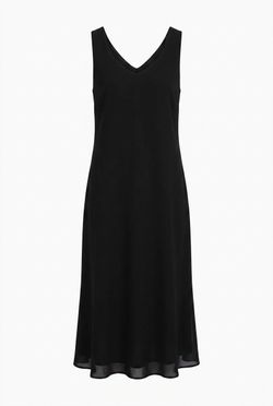 Polyester sleeveless dress with chiffon overlay, DN Design, Size 14