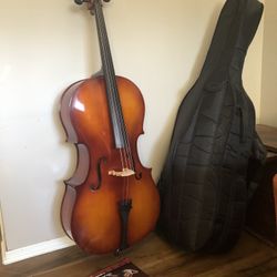 Cello, Bow, Rosin, Soft Case, Sheet Music