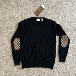 Burberry elbow patch wool knit top. S