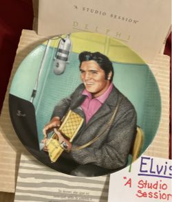 Elvis Presley collectors plates, “A Studio Session” with papers
