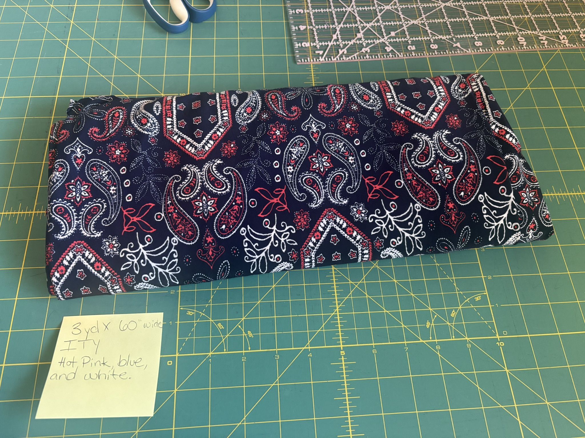 3 Yards Stretchy ITY Paisley Apparel Fabric