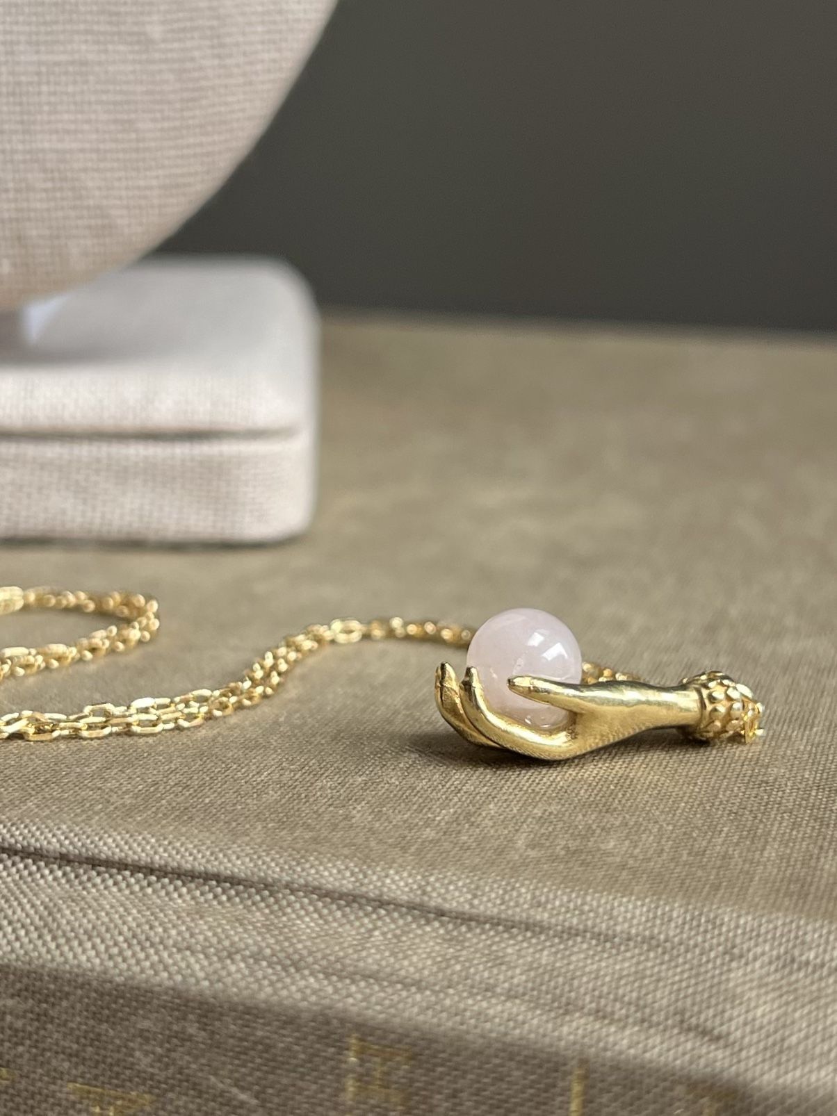 Rose Quartz Crystal Ball Necklace ( firm on price )