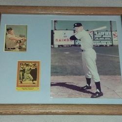 Vintage Mickey Mantle Display 8"x10" Photo Trading Cards 1985 Topps 1989 Bowman
