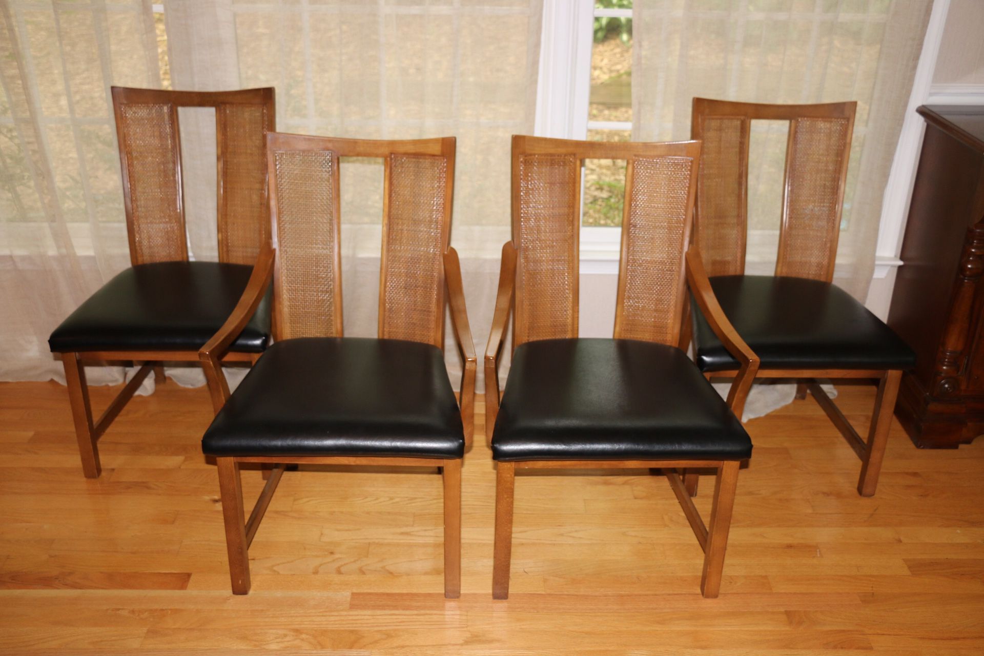 Mid-Century Modern American Furniture Company Cane Back Dining Chairs