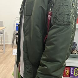 Alpha Industries Bomber Jacket Size L Slim Fit