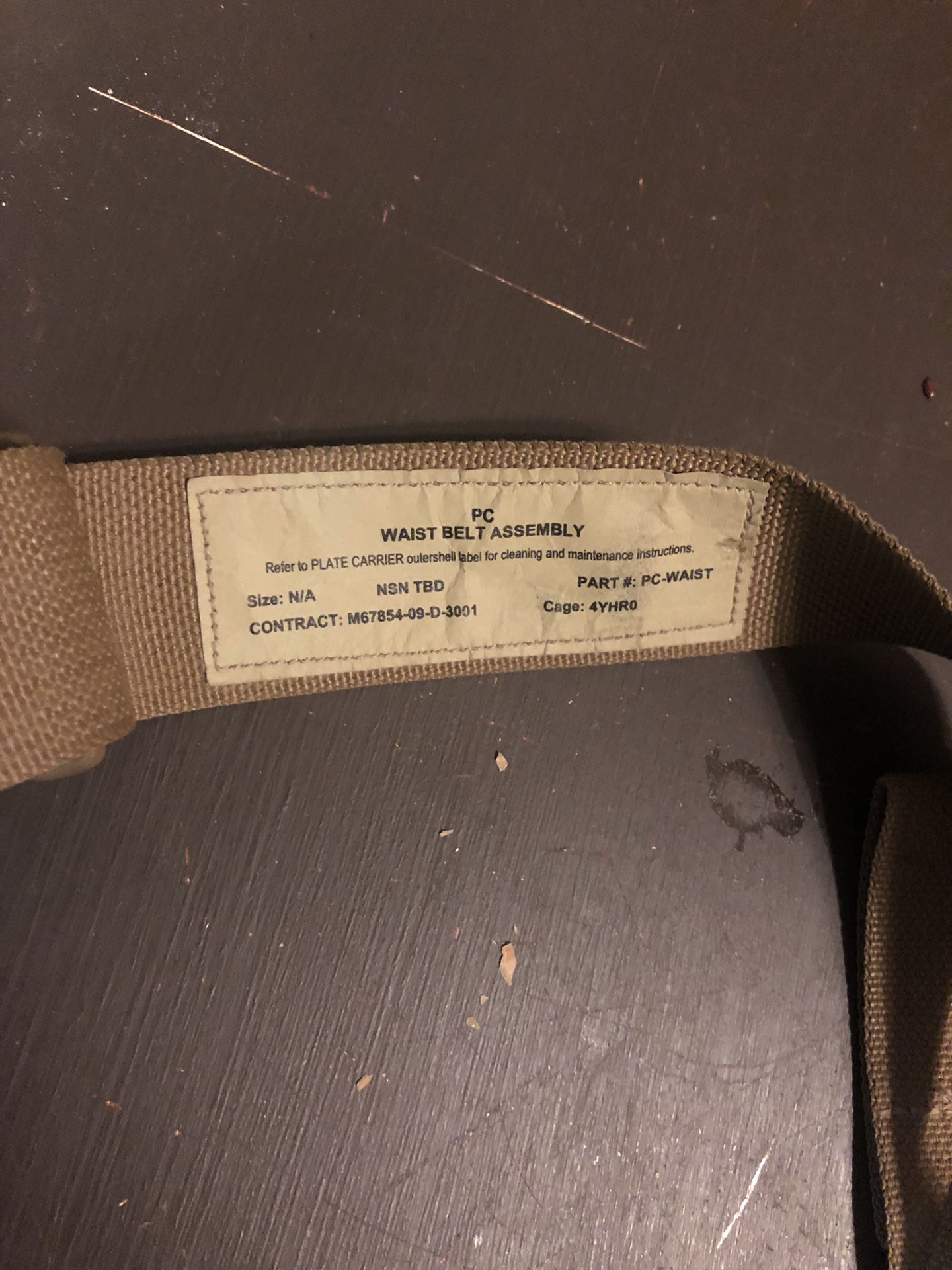 USMC CIF Issued PC Removable Waist Belt Assembly for Sale in TWENTYNIN ...