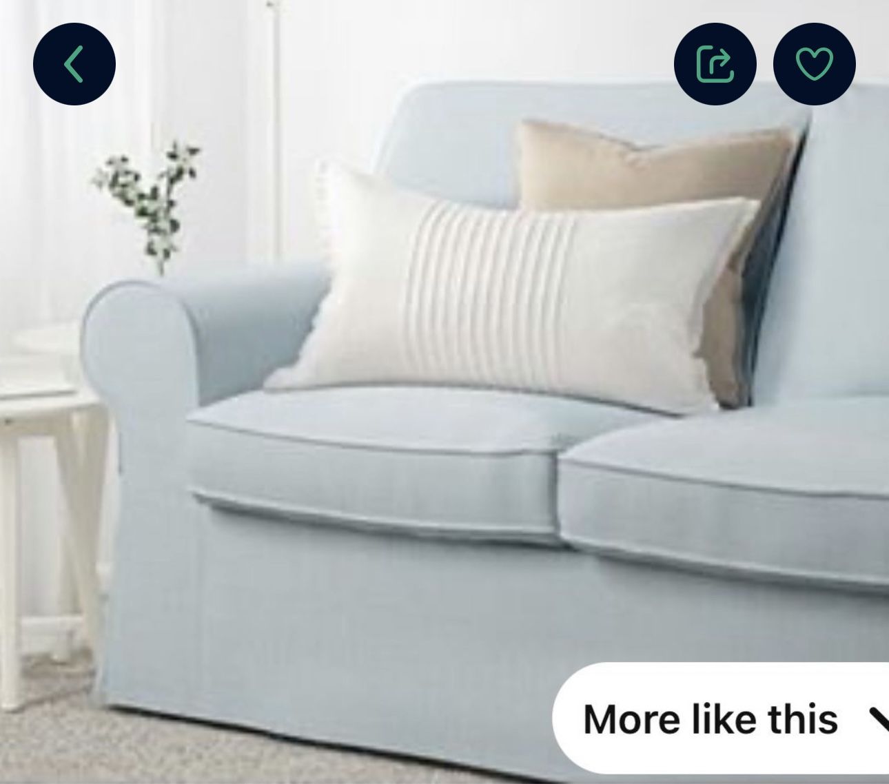 Ikea Ektorp 3.5 Seat Couch Cover Only -nordvalla Blue