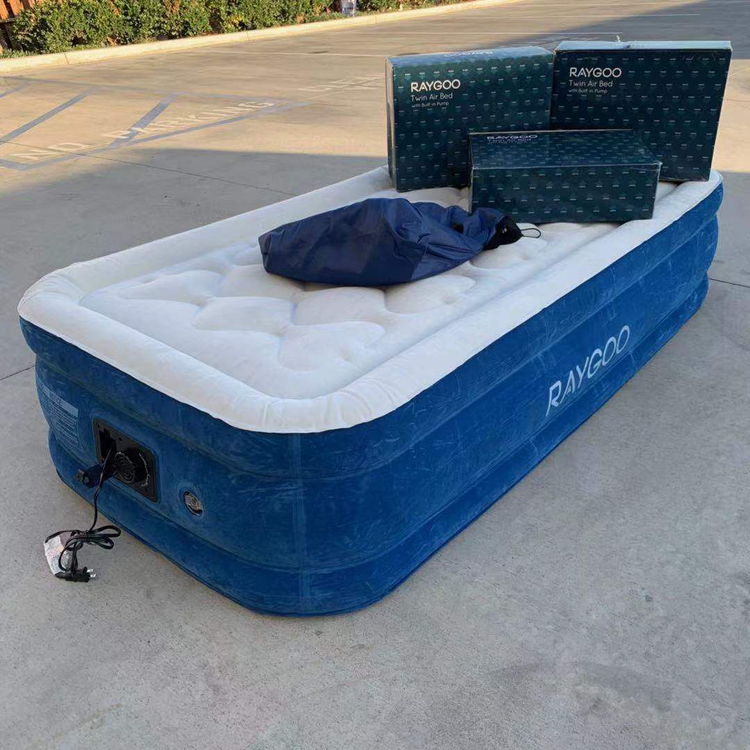 New in box air mattress 72x36x17 Inch Tall Twin size majttress 330 lbs capacity inflate deflate built-in Electric pump under 5 minutes with bag 