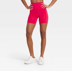 All in Motion Effortless Support High Rise 8" Inseam Shorts Pink