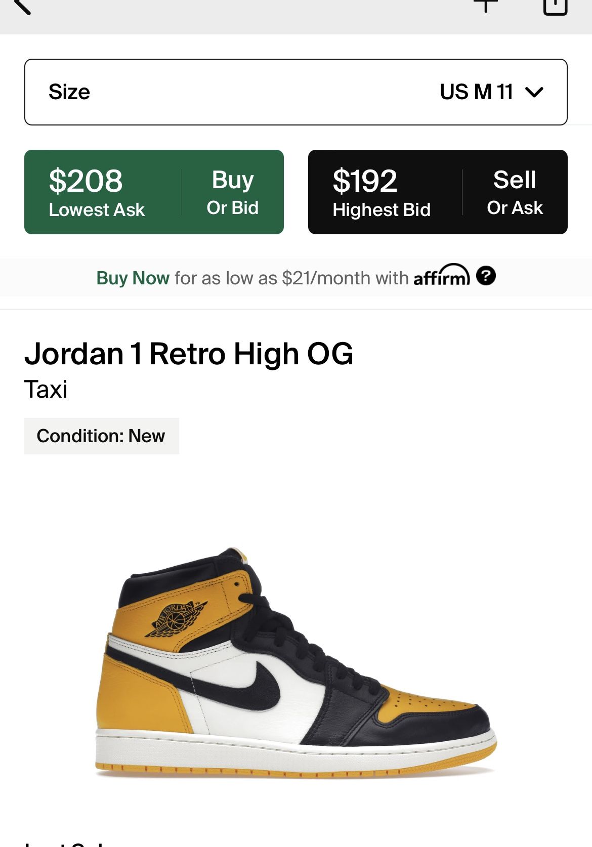 Jordan 1 High Taxi