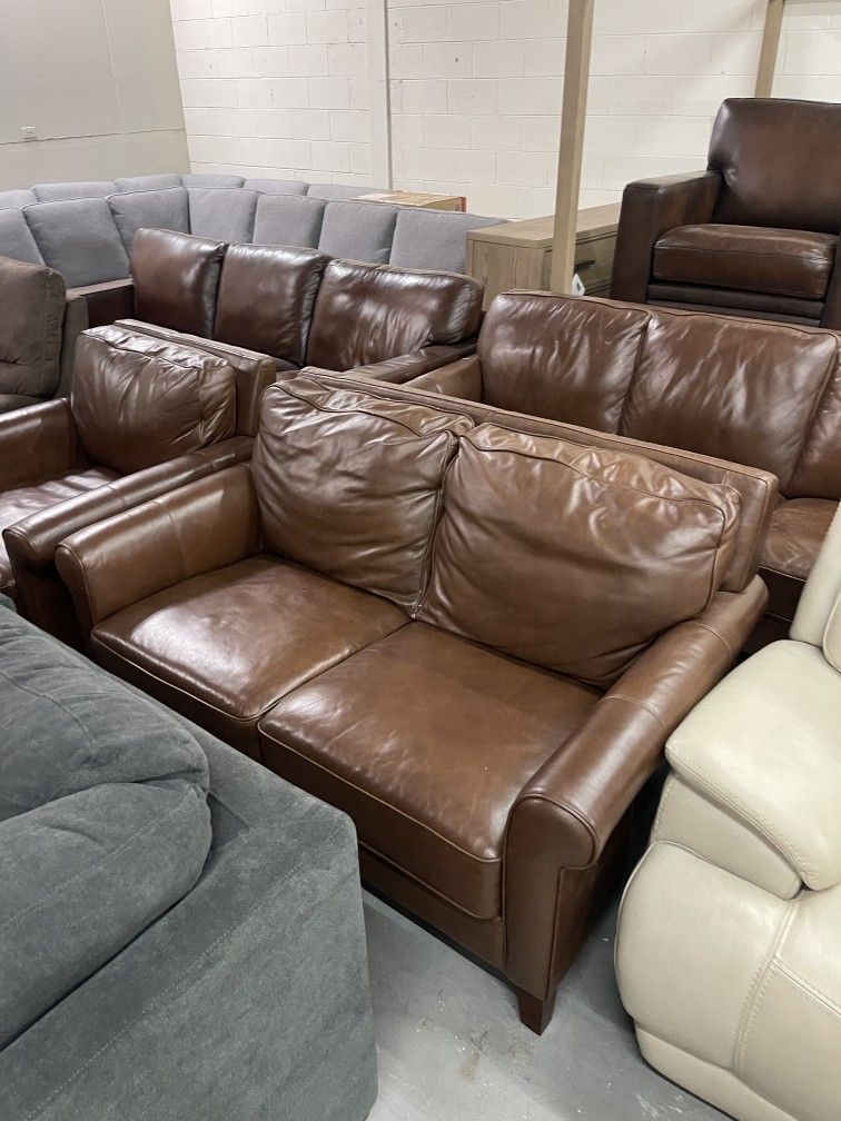 3-piece Leather Set Couch Loveseat Chair
