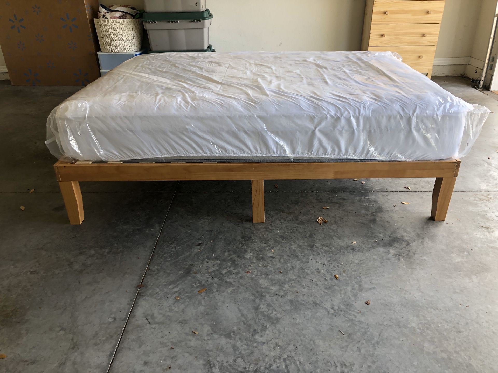 Serta Perfect Sleeper Queen Mattress and Zinus wooden bed frame