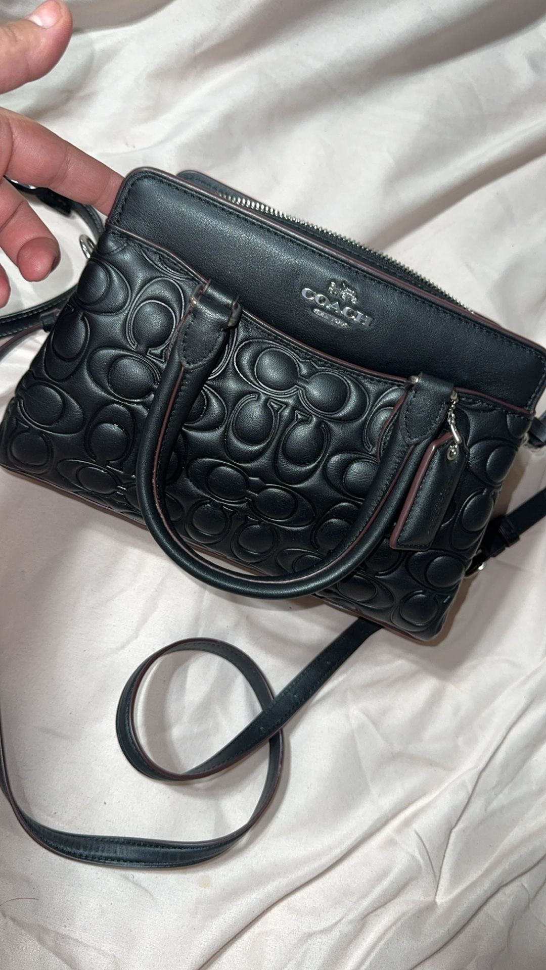 coach mini darcie carryall signature leather