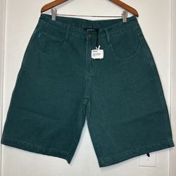 WKND Skateboards Tube Shorts Size 34 Teal NWT