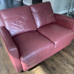 Burgundy/Red Wine Leather Couch (Sofa / Loveseat)