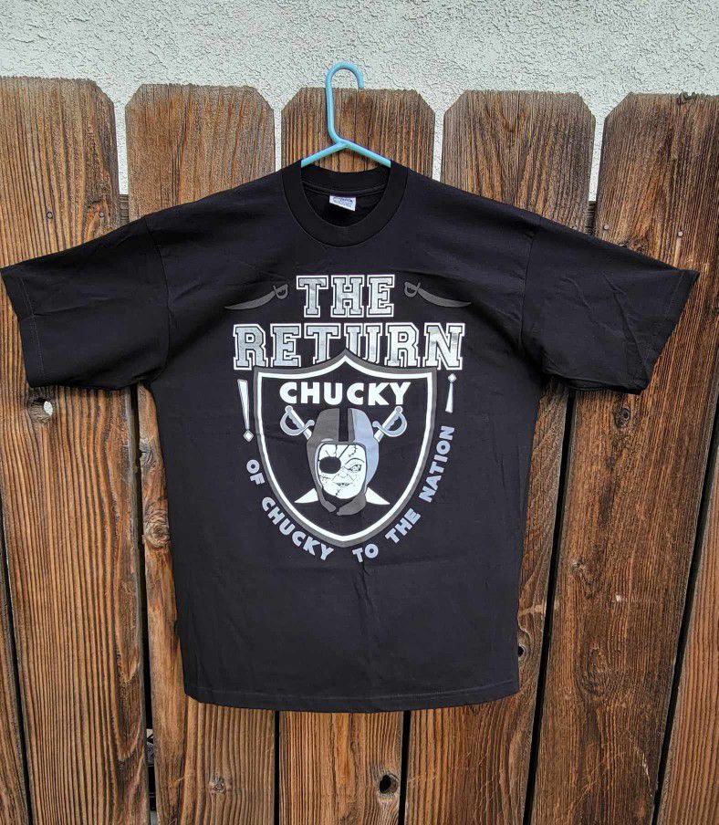 Raiders T-Shirt - Size 2XL "The Return Of Chucky To The Nation" - New w/o Tags 💥$18 cash P/U in Modesto 